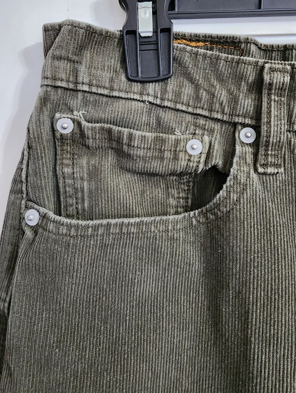Levi’s 502 Olive Green Corduroy Pants 31x30 Straight Taper Stretch SEE MEASUREME